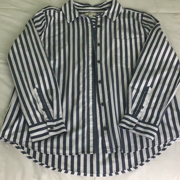 Style & Co. - women’s long sleeve button up striped shirt - Picture 1 of 8